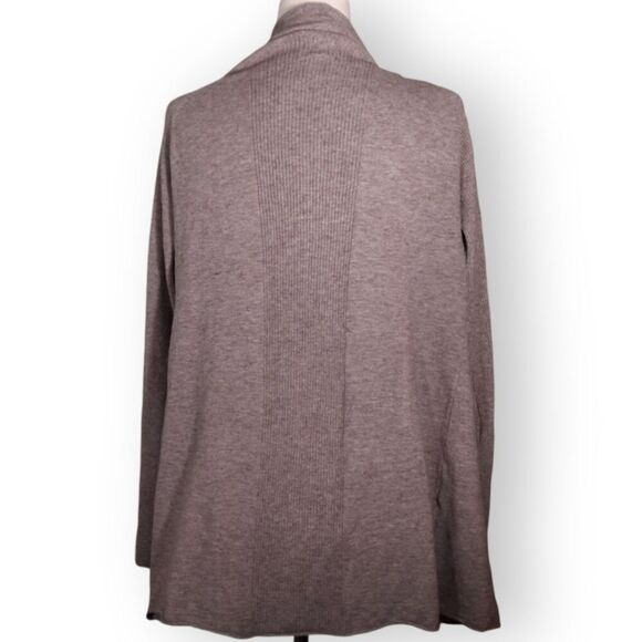 Hem & Thread Open Front Cardigan Sweater Size Large Waterfall Boho Chic Beige - Picture 5 of 11